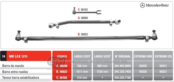 BARRA MANDO MB L / LK 1215 PINTARELLI
