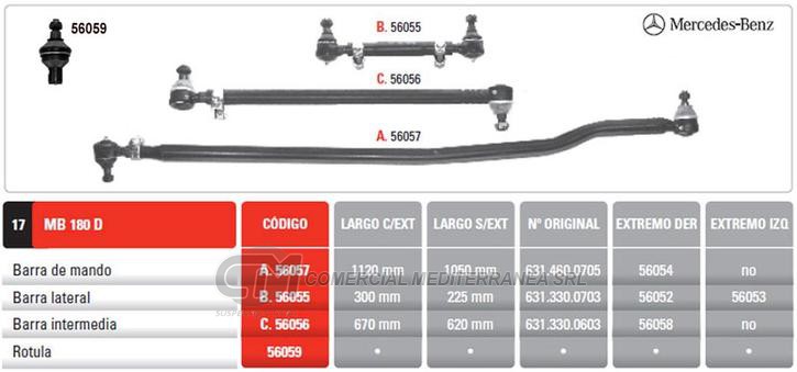 BARRA MANDO MB 180 D PINTARELLI