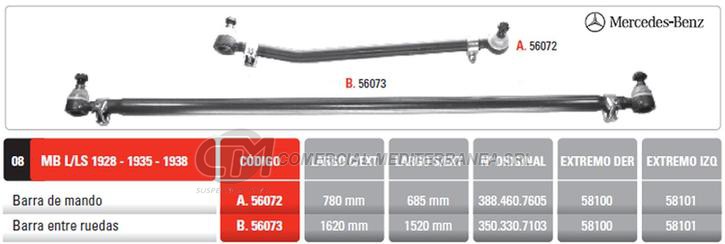 BARRA MANDO MB L/LS 1928 - 1935 - 1938 PINTARELLI