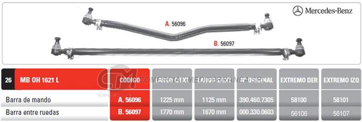 BARRA CENTRAL MB OH 1621 L REFORMA PINTARELLI