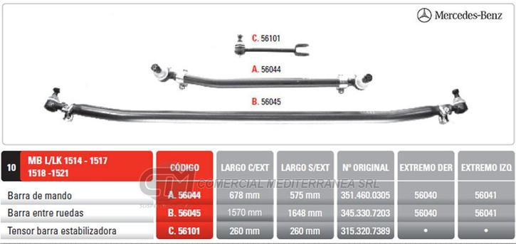 TENSOR ESTABILIZADORA MB L/LK 1517-1521/ PINTARELLI