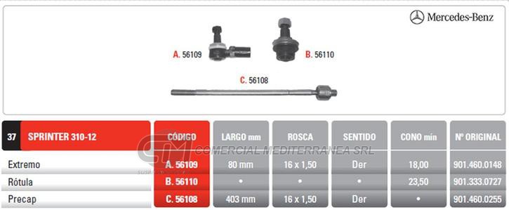 EXTREMO IVECO DAILY 35C11/13/15-40C11/13 PINTARELLI