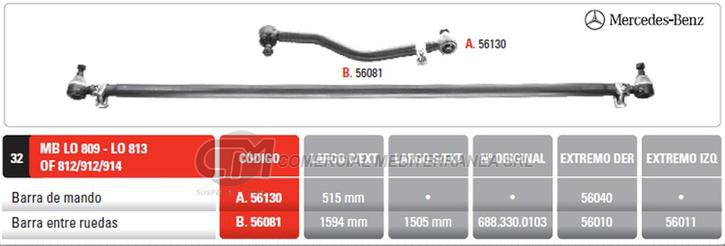BARRA MANDO MB LO809-LO813-OF812-912-914 PINTARELLI