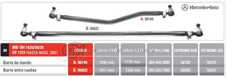 BARRA MANDO BM 1625-30-35-OF1721 HASTA 2 PINTARELLI