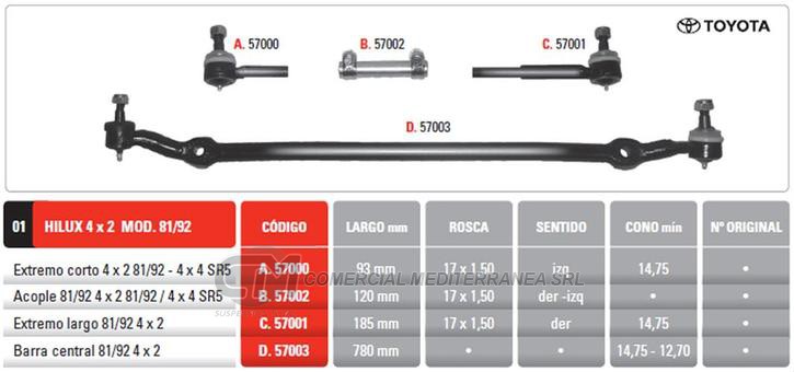 EXTREMO TOYOTA HILUX LARGO 81/92 4 X 2 PINTARELLI