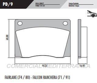 PASTILLA DE FRENOS FRASLE FORD FALCON/FIAT 1500/IKA TORINO DELANTE