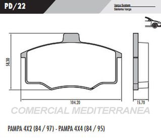 PASTILLA DE FRENOS FRASLE FIAT DUNA/UNO ../94/CHEVROLET MONZA DELA