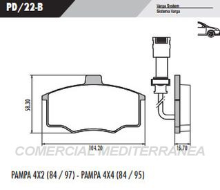 PASTILLA DE FRENOS FRASLE CHEVROLET MONZA/IPANEMA/KADETT 93/96 DEL