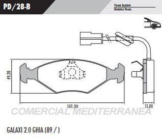 PASTILLA DE FRENOS FRASLE FORD GALAXY 2.0/GHIA 2.0 89/..DELANTERA