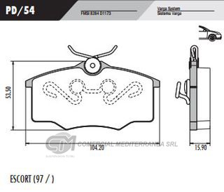 PASTILLA DE FRENOS FRASLE VOLKSWAGEN GOL/POINTER/SAVEIRO 96/..DELA
