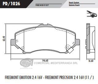 PASTILLA DE FRENOS FRASLE DODGE JOURNEY 08/..DELANTERA