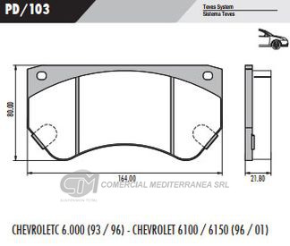 PASTILLA DE FRENOS FRASLE CHEVROLET CAMION A/C/D-40 85/93 DELANTER