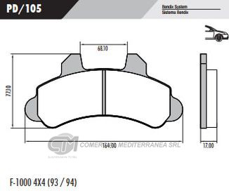 PASTILLA DE FRENOS FRASLE FORD F100/F1000-CHEVROLET C20/D20 93/..D
