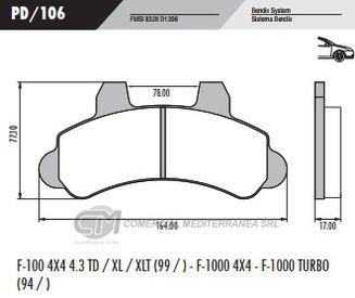 PASTILLA DE FRENOS FRASLE FORD F100 99/..DELANTERA