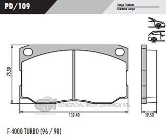 PASTILLA DE FRENOS FRASLE FORD F4000 TURBO 96/98 DELANTERA