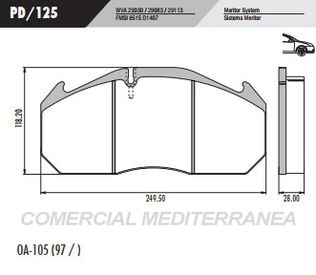 PASTILLA DE FRENOS FRASLE RENAULT R 380.17/R 380.19 -MERCEDES BENZ