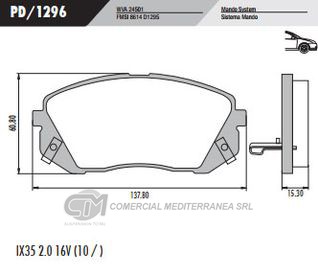 PASTILLA DE FRENOS FRASLE KIA SPORTAGE 2010/2013