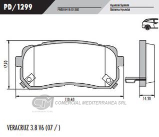 PASTILLA DE FRENOS FRASLE HYUNDAI VERACRUZ 3 8 V6 07/13 / KIA CARN