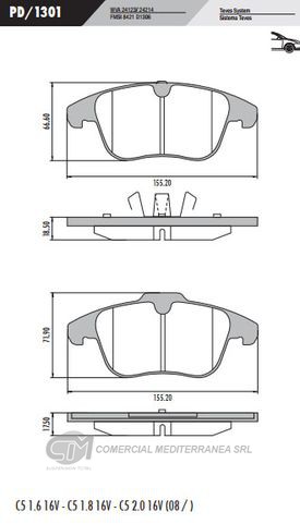 PASTILLA DE FRENOS FRASLE FORD MONDEO IV 07/- GALAXY 06/10- S-MAX