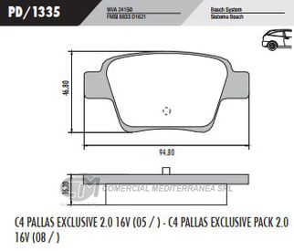 PASTILLA DE FRENOS FRASLE PEUGEOT 307 2.0 16V 2008/.. / CITROEN C4