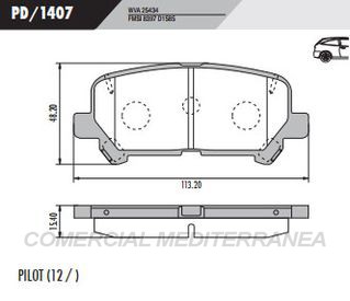 PASTILLA DE FRENOS FRASLE HONDA PILOT 2012/..