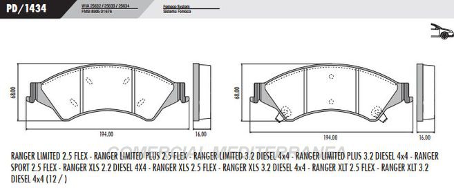 PASTILLA DE FRENOS FRASLE FORD RANGER 12/..DELANTERA