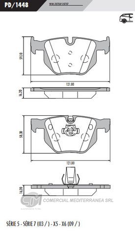 PASTILLA DE FRENOS FRASLE BMW SERIE 5/7 2003/..X5/X6 09/..TRASERA