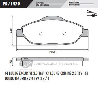 PASTILLA DE FRENOS FRASLE PEUGEOT 308/408/3008/5008 / CITROEN C4 D