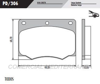 PASTILLA DE FRENOS FRASLE FORD TAUNUS L/GL/COUPE/GUIA 75/84 DELANT