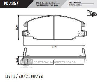 PASTILLA DE FRENOS FRASLE CHEVROLET LUV/ISUZU TROOPER 90/..DELANTE