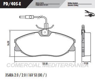 PASTILLA DE FRENOS FRASLE CITROEN/PEUGEOT 406 2.0 16V ST/SV/ 2.1D