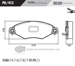 PASTILLA DE FRENOS FRASLE PEUGEOT 206 99/../306 1.4 97/..-CITROEN