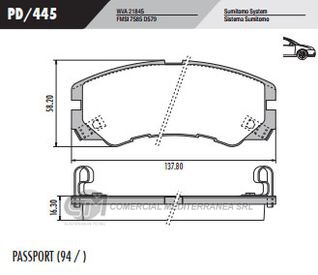 PASTILLA DE FRENOS FRASLE HONDA PASSPORT/ISUZU TROOPER 92/03 DELAN