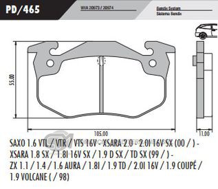 PASTILLA DE FRENOS FRASLE PEUGEOT 207 08/../306/PARTNER-CITROEN BE