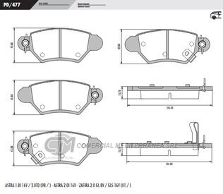 PASTILLA DE FRENOS FRASLE CHEVROLET ASTRA/ZAFIRA 98/..TRASERA