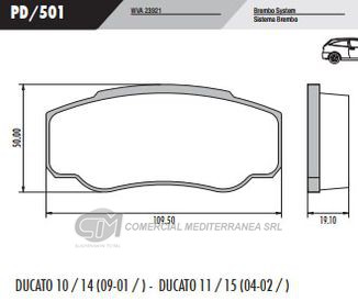 PASTILLA DE FRENOS FRASLE FIAT DUCATO/PEUGEOT BOXER/CITROEN JUMPER