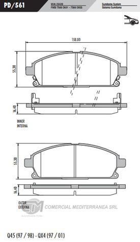 PASTILLA DE FRENOS FRASLE NISSAN PATHFINDER 96/04 /X-TRAIL 01/09 D