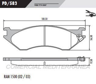 PASTILLA DE FRENOS FRASLE DODGE RAM 1500 02/03 DELANTERA