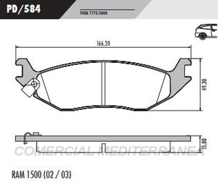 PASTILLA DE FRENOS FRASLE DODGE RAM 1500 2005/..TRASERA