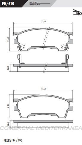 PASTILLA DE FRENOS FRASLE MAZDA MX-6 94/97-626 94/02 TODOS DELANTE
