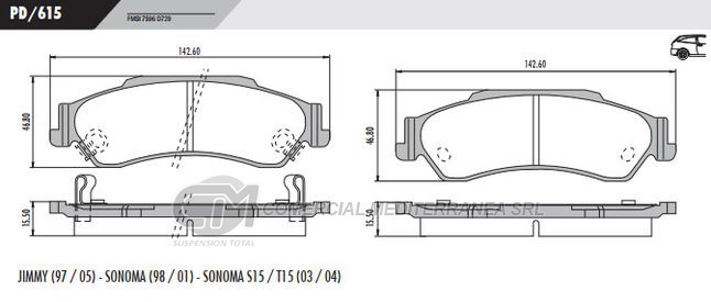 PASTILLA DE FRENOS FRASLE CHEVROLET BLAZER 96/03/S10 04/../S10 4WD