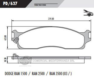 PASTILLA DE FRENOS FRASLE DODGE RAM 2500 04/11 DELANTERA