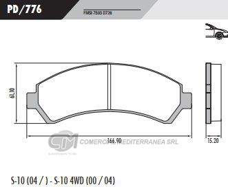 PASTILLA DE FRENOS FRASLE FORD ECOSPORT 2.0 AUTOMATICA/FOCUS 1.6-2