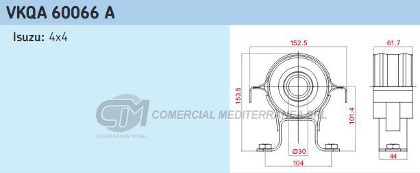 RODAMIENTOS DE CARDAN SKF ISUZU PICK UP 4X4 DIAMETRO INTERIOR 30 M