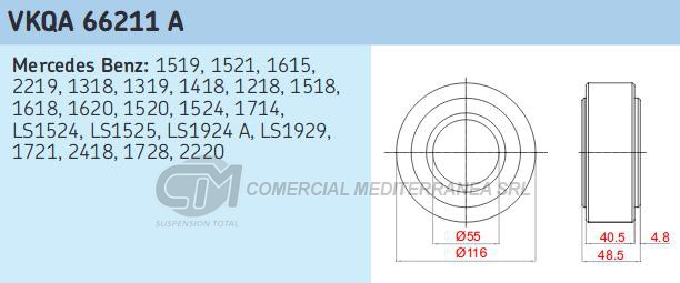 RODAMIENTOS DE CARDAN SKF MERCEDEZ BENZ 1519/1521/1615/1518/1620 D