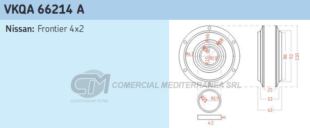 RODAMIENTOS DE CARDAN SKF NISSAN FRONTIER 2.5 2.8 TDI 30 MM