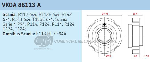 RODAMIENTOS DE CARDAN SKF SCANIA 6X4 TODOS/SERIE P TODOS/OMNIBUS F