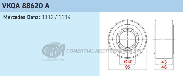 RODAMIENTOS DE CARDAN SKF MERCEDEZ BENZ 1112/1114 DIAMETRO INTERIO