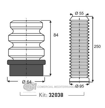 KIT DE SUSPENSION JAIME SERRAT DEL. VOLKSWAGEN FOX - CROSSFOX - SURAN