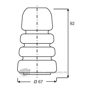 TOPES DE SUSPENSION JAIME SERRAT DEL. CHEVROLET CORSA 2 (02-11) C/BARRA
